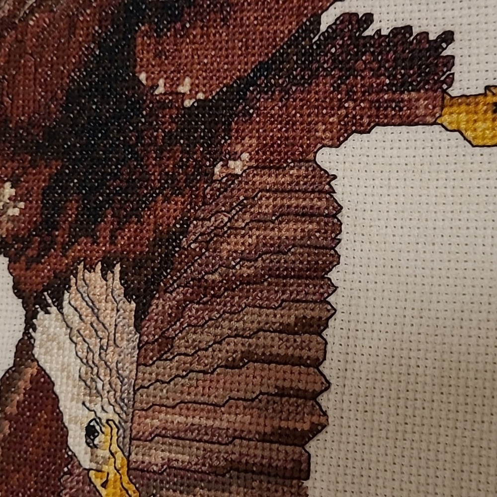 Vintage Flying Eagle Finished Cross Stitch Sampler - Picture 7 of 15